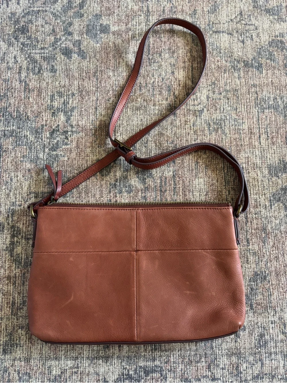 Margot Classic Brown Leather Crossbody Bag